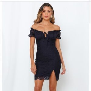 Off the shoulder Navy Dress
